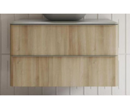 МЕБЕЛЬ ДЛЯ УМЫВАЛЬНИКА ROYO DAI, СТОЛЕШНИЦА, РУЧИ, ПОДВЕСНАЯ, МДФ, МАТОВЫЙ ДУБ, 80x46x56,5 cm