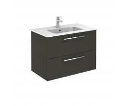 МЕБЕЛЬ ДЛЯ ВАННОЙ ROYO EASYLINE С УМЫВАЛЬНИКОМ, ПОДВЕСНАЯ, ЛДСП, ГЛЯНЦЕВО-СЕРАЯ, 80x46x56,5 cm