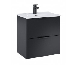 MOBILIER BAIE ELITA STREET PLUS, CU LAVOAR SI MANERE, SUSPENDAT, MDF, NEGRU MAT,50.4x34.4x55.2cm