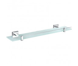 ETAJERA KRONER SQUARE, CROM/STICLA MATA, 60x12,5 cm