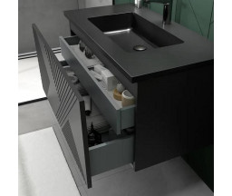 УМЫВАЛЬНИК ДЛЯ МЕБЕЛИ MOORE, ИСКУСТВЕННЫЙ КАМЕНЬ, ЧЕРНЫЙ МАТ 70x48cm