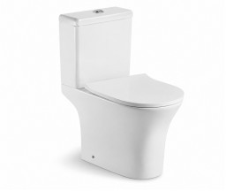 VAS WC STATIV CU REZERVOR SI CAPAC LINEA, RIMLESS, EVACUARE LATERALA, ALB, 65x38x77 cm