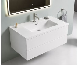 SET MOBILIER SUSPENDAT KRONER DIVA, LAVOAR CERAMIC, ALB LUCIOS, 59,5x45,5x48cm
