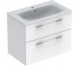 MOBILIER CU LAVOAR GEBERIT SELNOVA SQUARE, DOUA SERTARE, 78.8x50.2 cm, VOPSIT, ALB LUCIOS