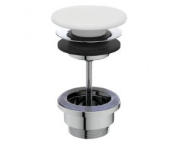 ДОННЫЙ КЛАПАН IDEAL STANDARD IPALYSS С КЕРАМИЧЕСКОЙ КРЫШКОЙ, С ПЕРЕЛИВОМ, CLICK-CLACK, БЕЛЫЙ ГЛЯНЕЦ