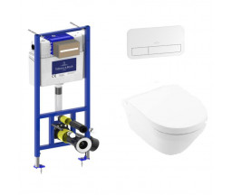 PACHET REZERVOR VILLEROY VICONNECT PRO, 3IN1 CU VAS WC ARCHITECTURA CU CAPAC, PLACUTA ALBA