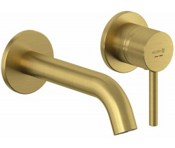 BATERIE DE PERETE PT LAVOAR, KLUDI BOZZ, PIPA 18cm, BRUSHED GOLD (fara corp ingropat)