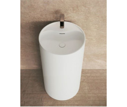 LAVOAR FREESTANDING LIBERA PIATRA COMPOZIT, CIRCULAR, D450*850CM, ALB MAT