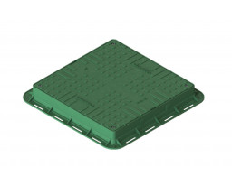 CAPAC PP VERDE, PATRAT, CU 4 LACATE,  A15, 700x700x80 mm