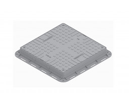 CAPAC PP GRI, PATRAT, CU 4 LACATE,  A15, 700x700x80 mm
