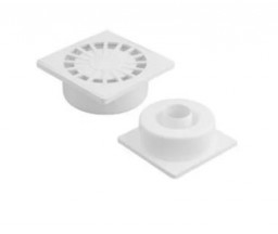 GRATAR PENTRU TEAVA CANALIZARE D50, PVC,  ALB, 100x100 mm