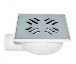 GRATAR PENTRU TEAVA CANALIZARE D50, IESIRE IN LATERALA, PVC, ALB, 100x100 mm