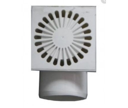 GRATAR PENTRU TEAVA CANALIZARE D50, IESIRE IN LATERALA, PVC, ALB, 150x150 mm