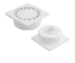 GRATAR PENTRU TEAVA CANALIZARE D100, PVC,  ALB, 150x150 mm