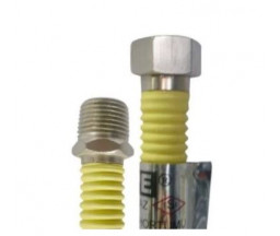 RACORD FLEXIBIL GAZ,  GALBEN, FE-FI 1/2", 100 cm