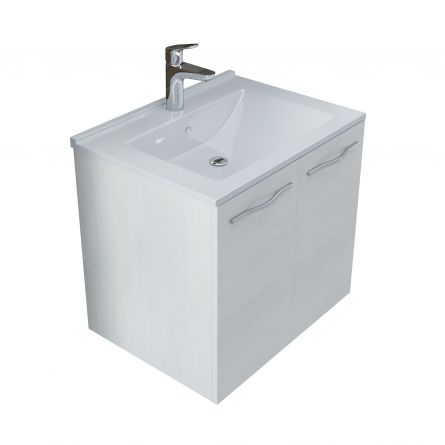 MOBILIER SAVINI DUE CORALLO 60, 2 USI SI LAVOAR, L.61XA.47XH53CM, ROVERE BIANCO